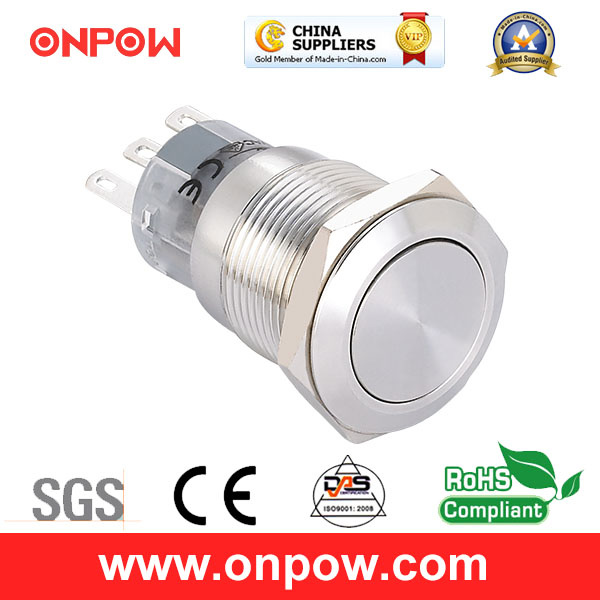 Onpow 19mm Metal Push Button Switch (LAS1-AGQ-11/S, CE, UL, CCC, RoHS)