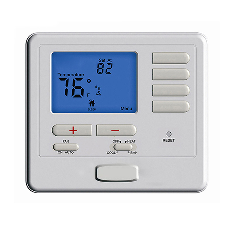 Blue Backlight Heat Pump Digital Room Thermostat with Easy Access Battery Compartment