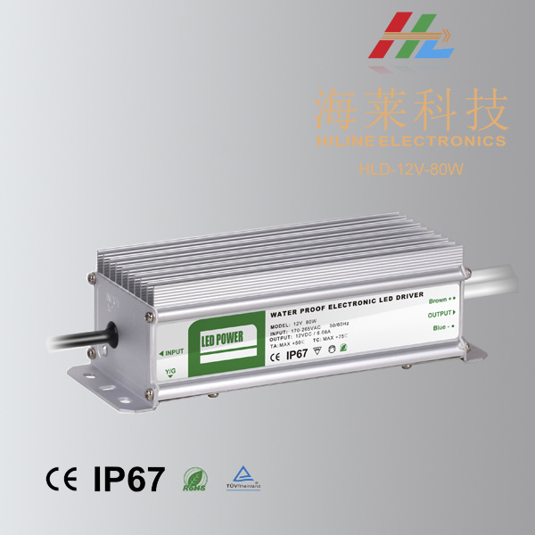 80W 12V 24V IP67 Waterproof LED Driver
