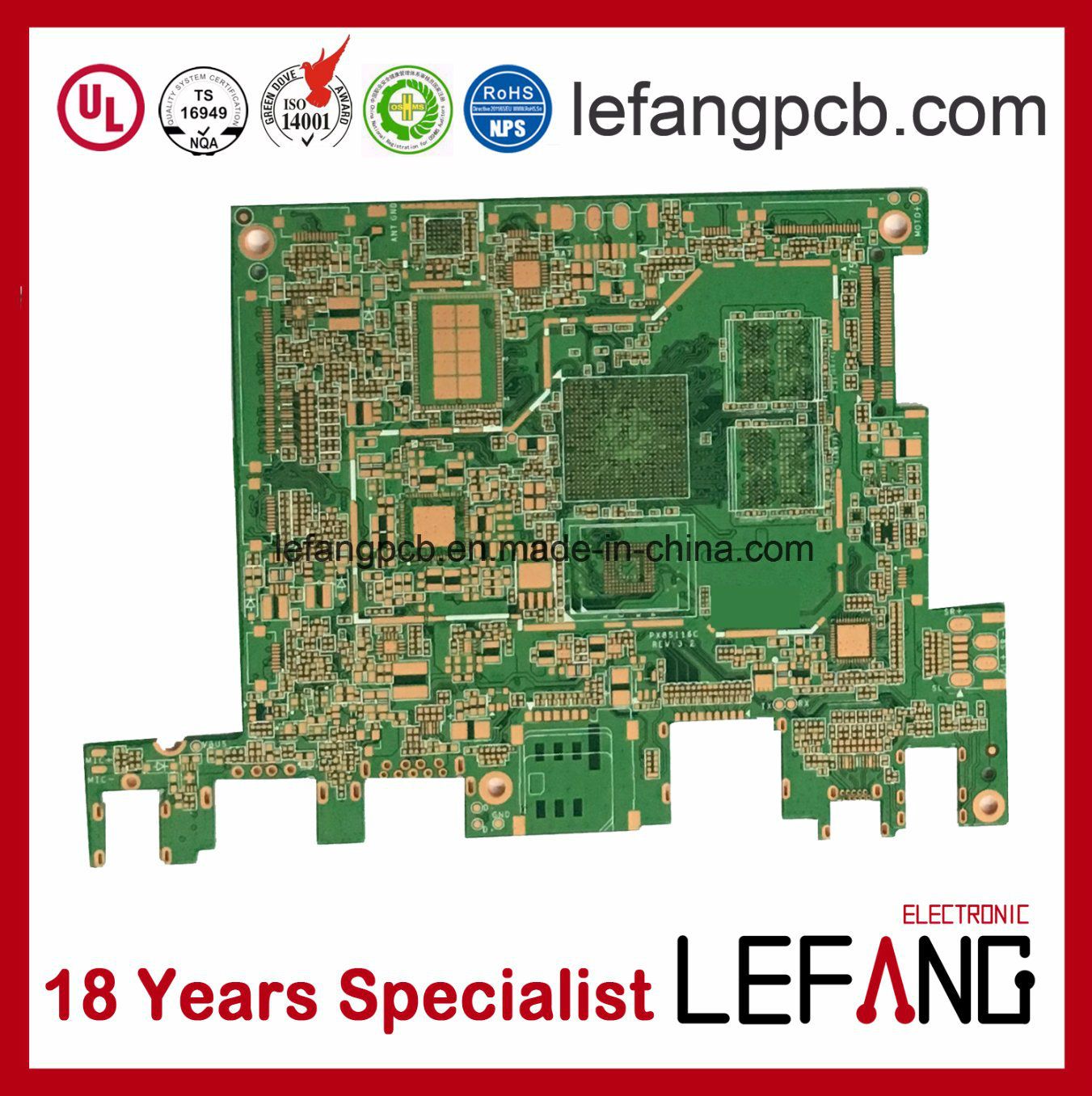 Multilayer 1.0mm 6L OSP V0 Medical Devices PCB Circuit Board