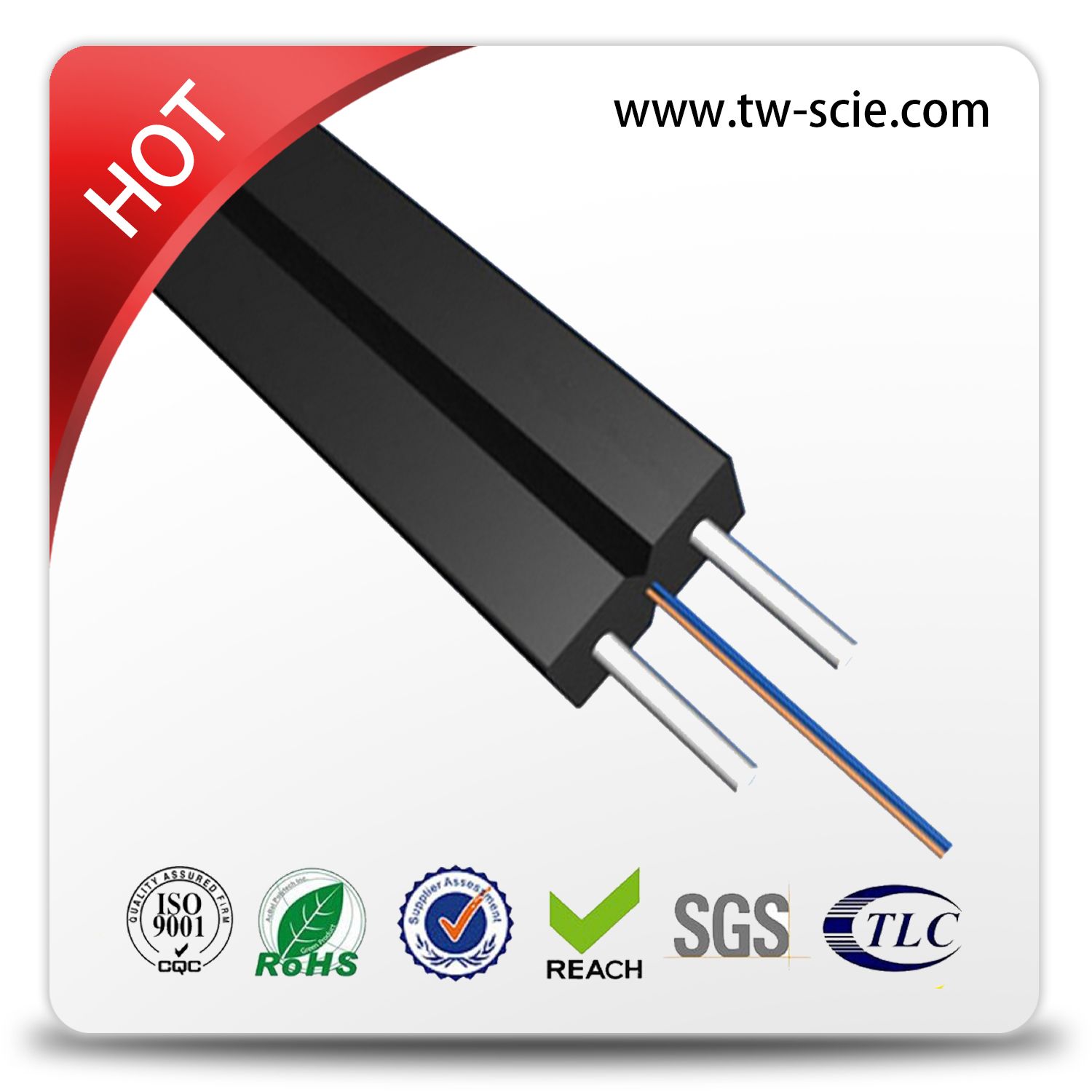 2 Core G657A Indoor Fiber Cable FTTH