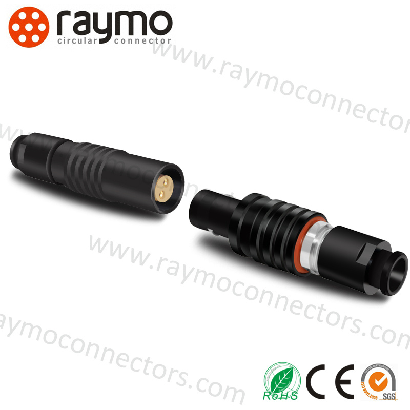 Metal Circular Push Pull Auto 2 Pin Cable to Cable Connector