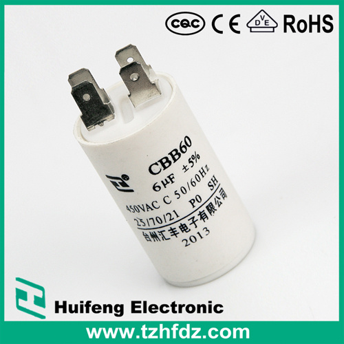 (CBB60) 250VAC 4UF Motor Run Capacitor with Pins