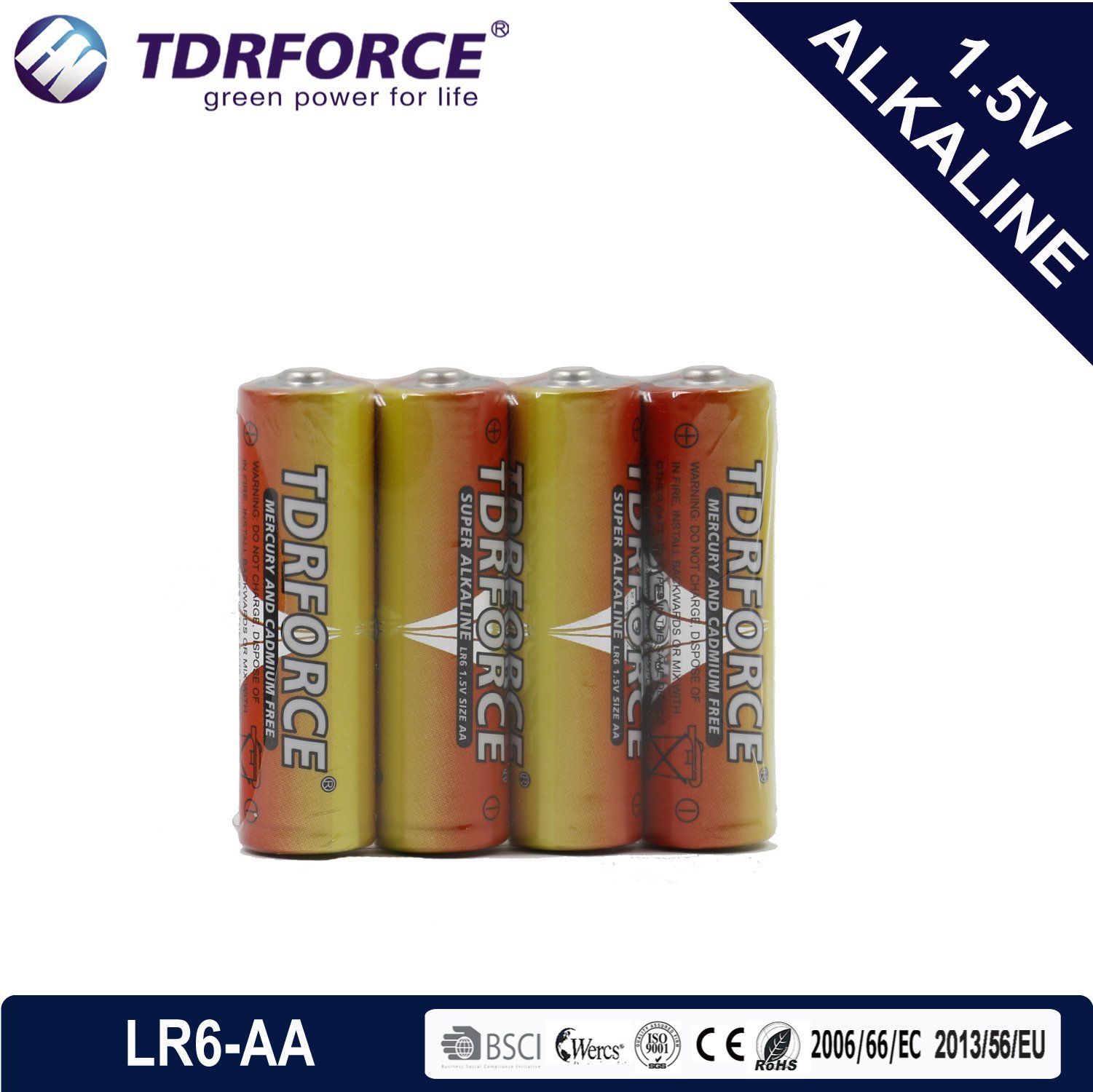 Mercury&Cadmium Free China Factory Ultra Alkaline Battery Shrink Pack (LR6/AA Size)