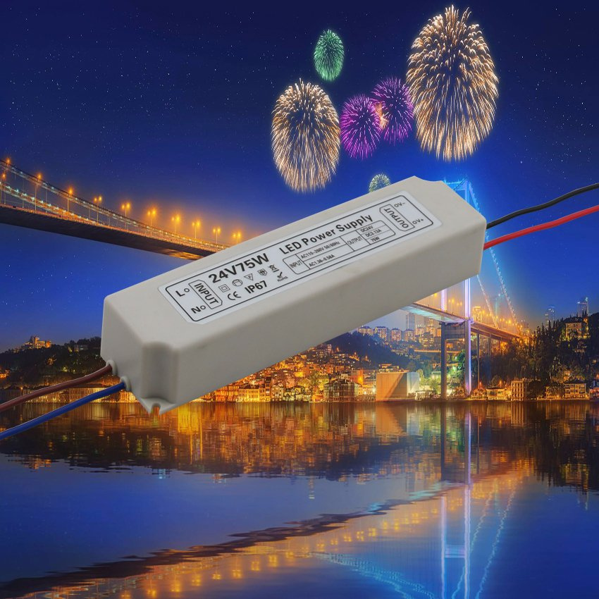 24V 3A 75W LED Transformer AC/DC Switching Power Supply Hts