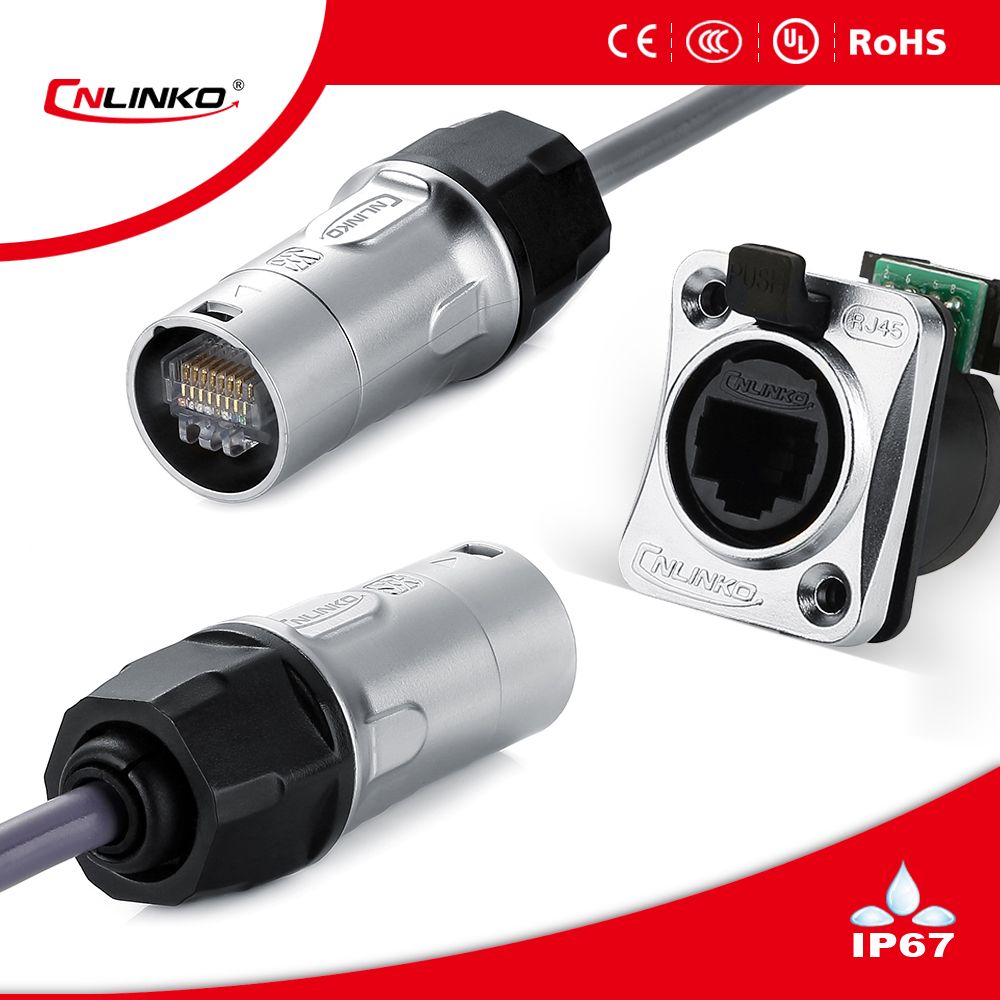 IP65 CAT6 Waterproof RJ45 Connector with Dust Cap