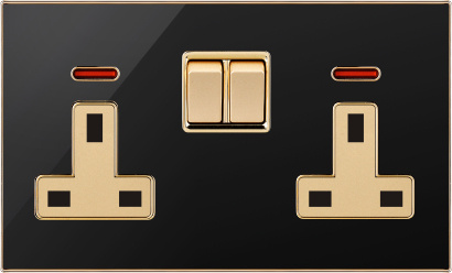 British Standard Double 13A Switched Socket Outlet with Neon (N2)