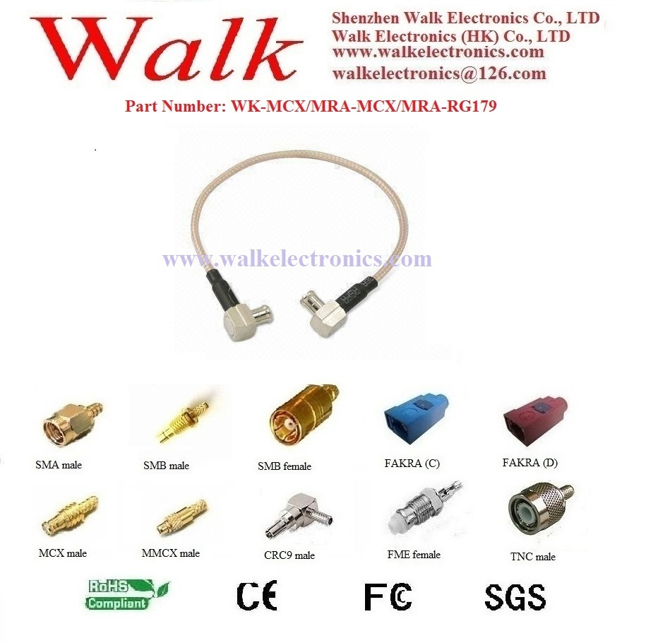 75 Ohm MCX Rg179 Cable, MCX Connector Extension Cable, MCX Antenna Cable