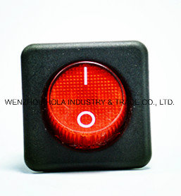 Rk1-05 Round Black Rocker Switch 6 Pin Dpst