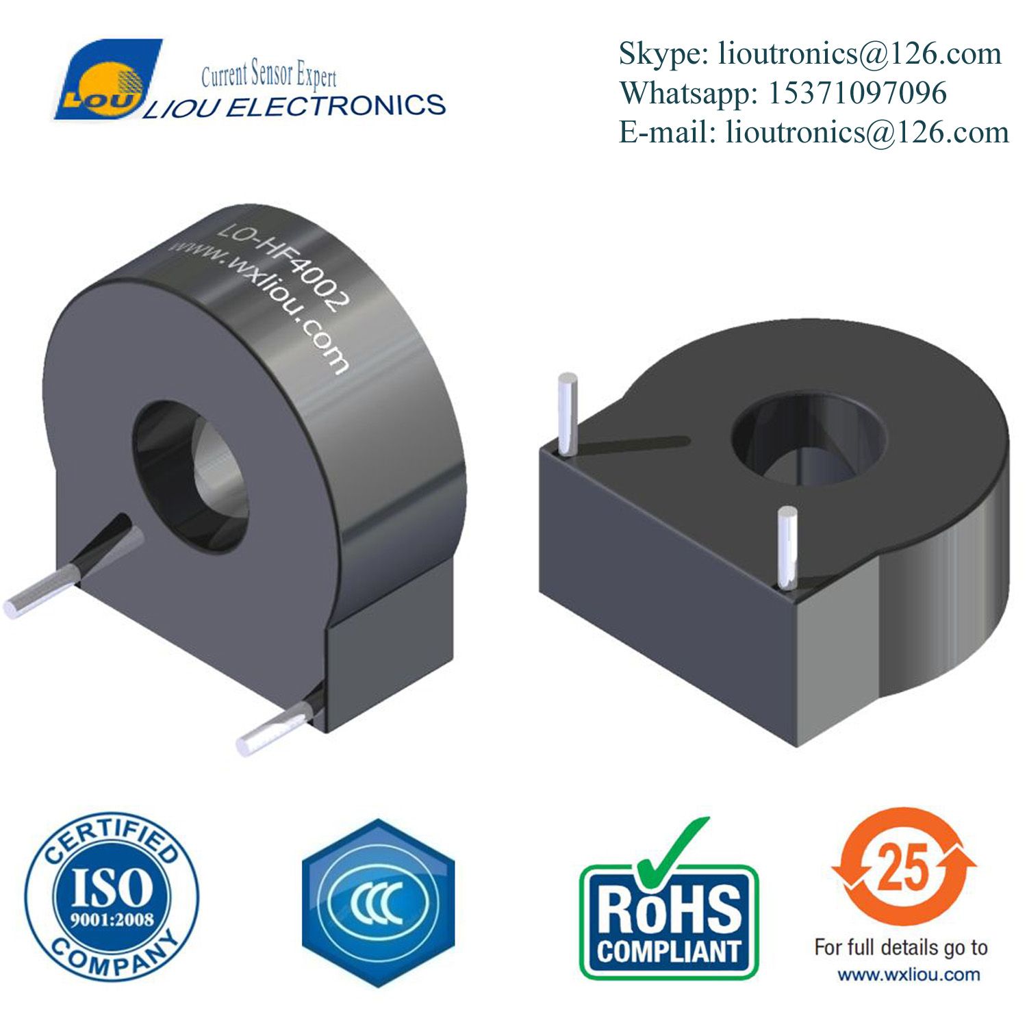 1: 200 High Frequency Current Transformer Input Current up to 40A