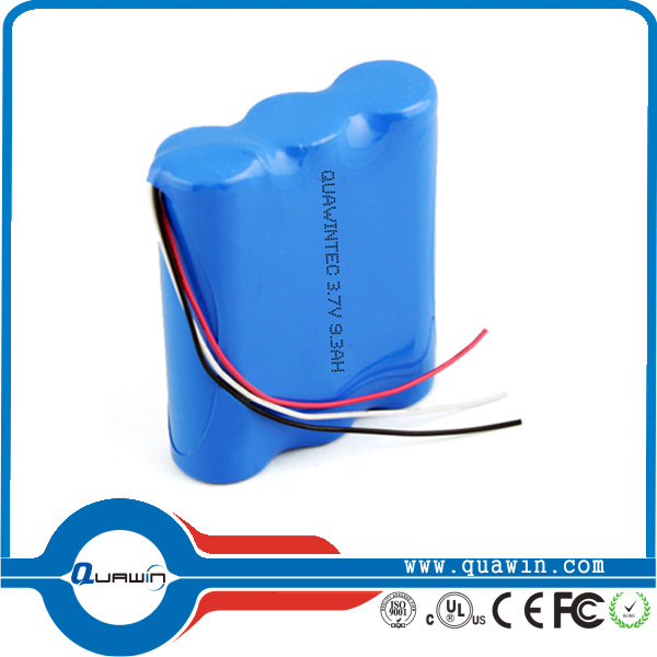 Customized 3.7V 9300mAh 18650 Rechargeable Li-ion Battery Pack