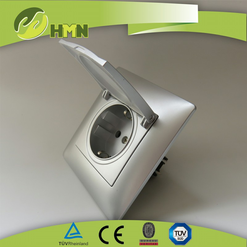 TUV Verified EU Dust Cover Silver Schuko Socket