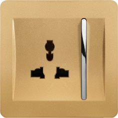 BS Standard 1 Gang Mf Switched Socket