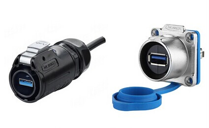 IP67 Waterproof Connector Plastic Waterproof USB Connector Panel Female Connector