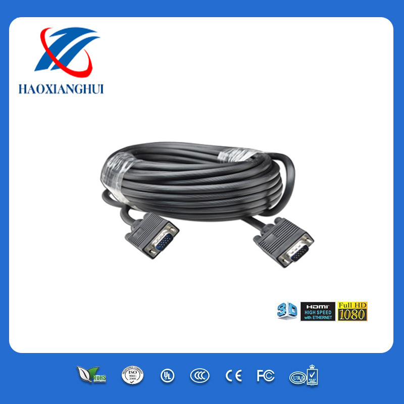 High Speed 10m 3+4/3+5 Long VGA Cable with 2 Ferrites