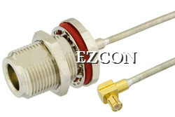 N Female to MCX Plug Right Angle Cable
