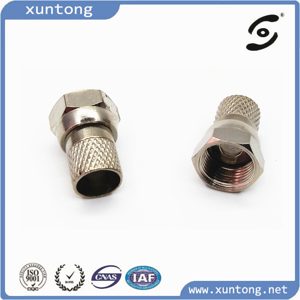 High Quality F Male Twist on RG6 Rg59 Connector