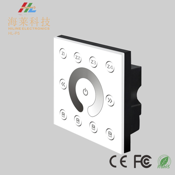 12-24V DC Fashionable Multiple Zone Dim DMX512 4CH LED Touch Panel Controller