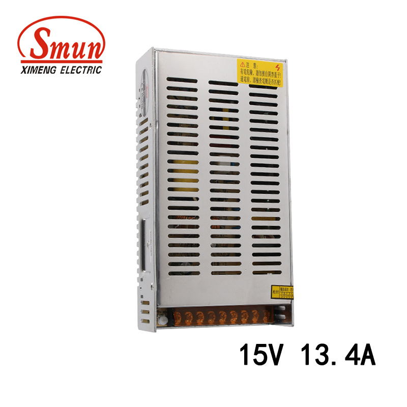 201W 15V 13.4A Single Output Switching Power Supply 215*115*50mm Size