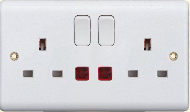 British Standard Double 13A Switched Socket Outlet H