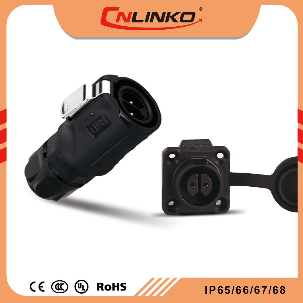 IP67 2 Pin Waterproof Male Female Plug and Socket Panel Mount Waterproof M16 2 Pin Connector for Power Application