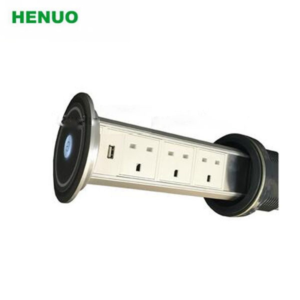 2 Gang UK Type Kitchen Socket Automation Pop up Socket with USB Socket