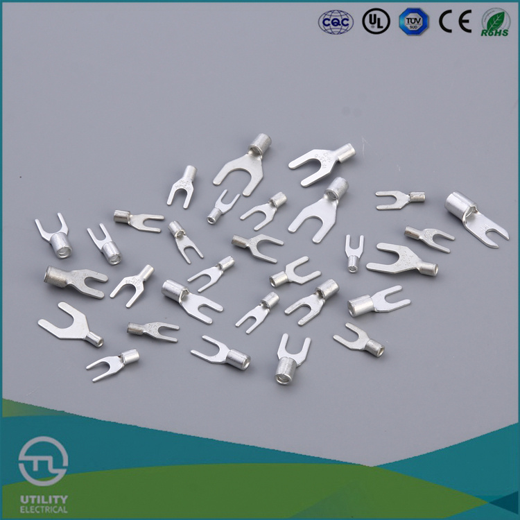 Utl Furcate Naked Terminal Snb Copper Brass Non-Insulated Spade Connector
