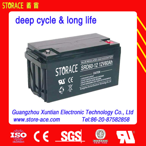 Deep Cycle Sealed Lead-Acid Battery 12V 60ah for Solar