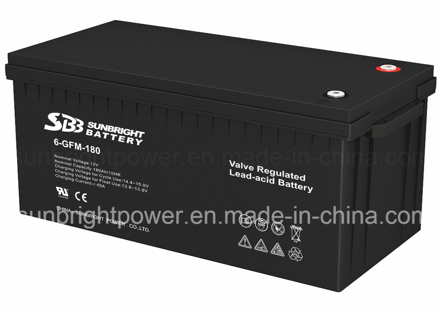SBB Financing Institution Battery 12V180ah with CE RoHS UL