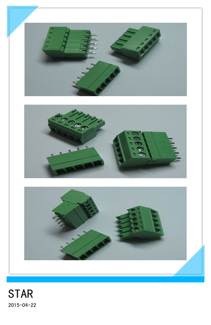 3.5mm 5 Pin/Way Green Pluggable Type Screw Terminal Block Connector