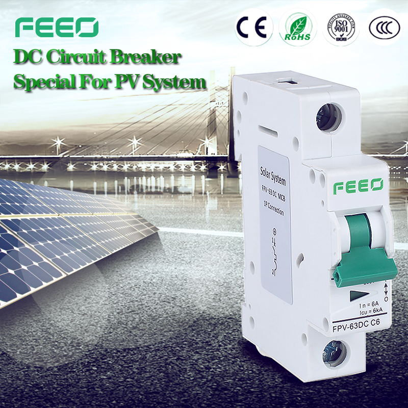 DC MCB DIN Rail 1p 24V 6A Electrical Circuit Breaker