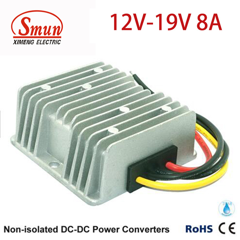 Waterproof Non-Isolated 12VDC to 19VDC 8A 152W DC-DC Boost Converter