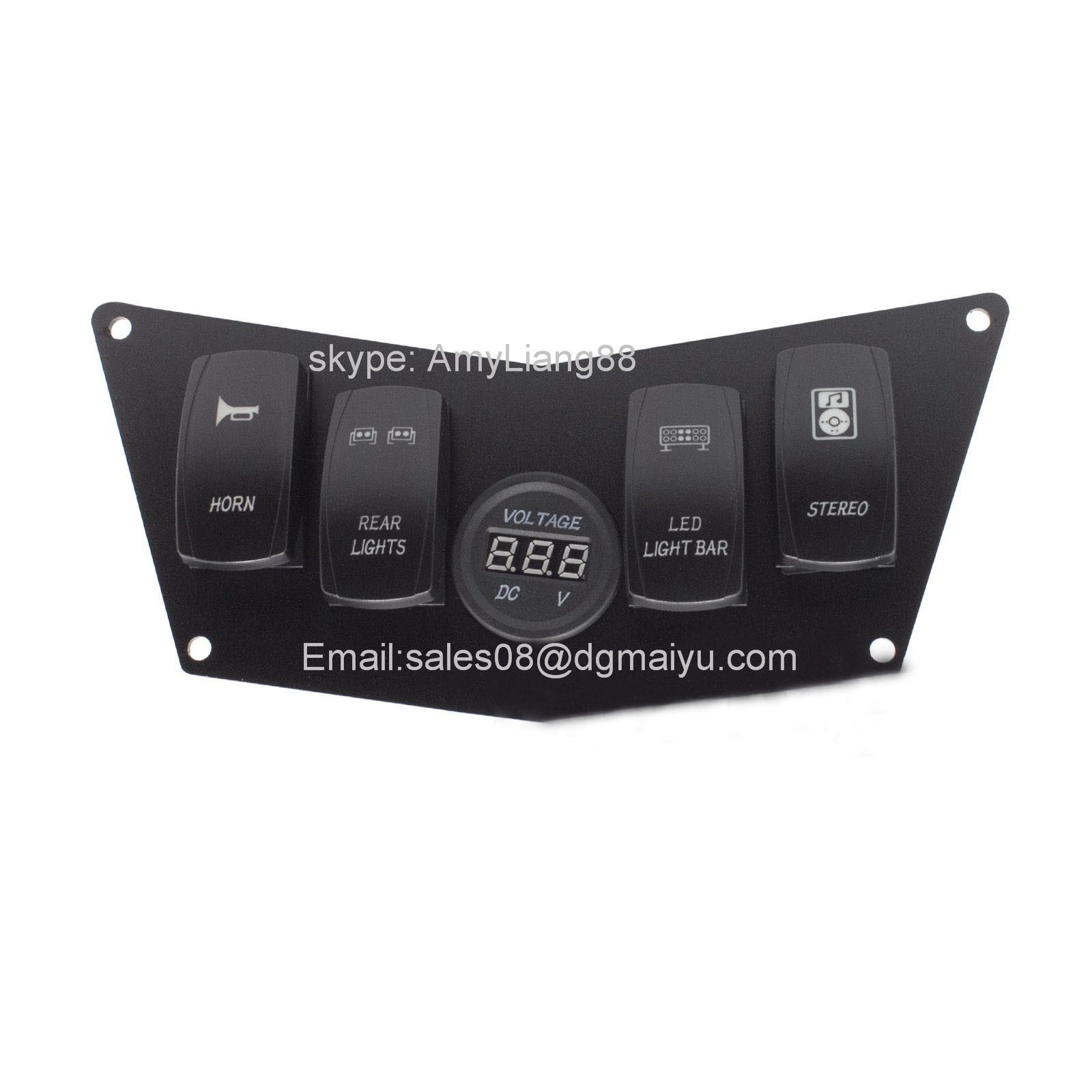 Dash Panel Aluminum with 4 Laser LED Light Rocker Switch Included for Polaris Rzr 800 S 570 XP 900 Own Digital Voltmeter