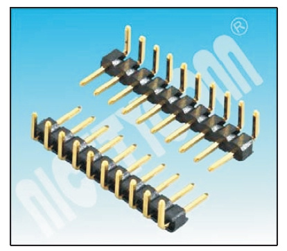 pH2.0mm Right Angle Single Row H2.5mm Pin Header Connector 10 Pins with Plating Au