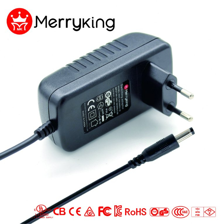 EU Plug Logo Print 9V 3A Olp/Ocp/SCP AC Power Adapter 2 Years Warranty