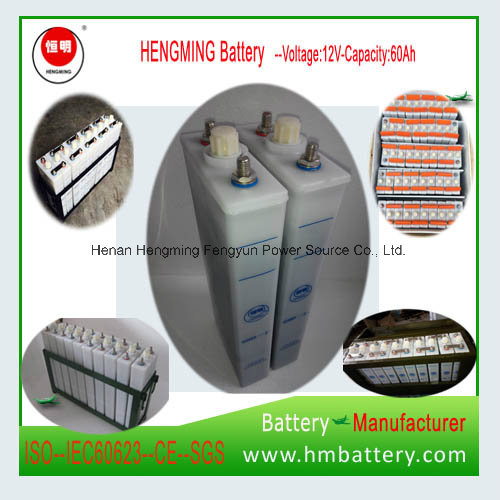1.2V 60ah Ni-CD Alkaline Battery for UPS, Railway, Substation (24V60Ah)