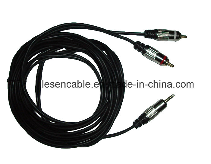 AV Cable, 2RCA Plug to 3.5mm Stereo Plug