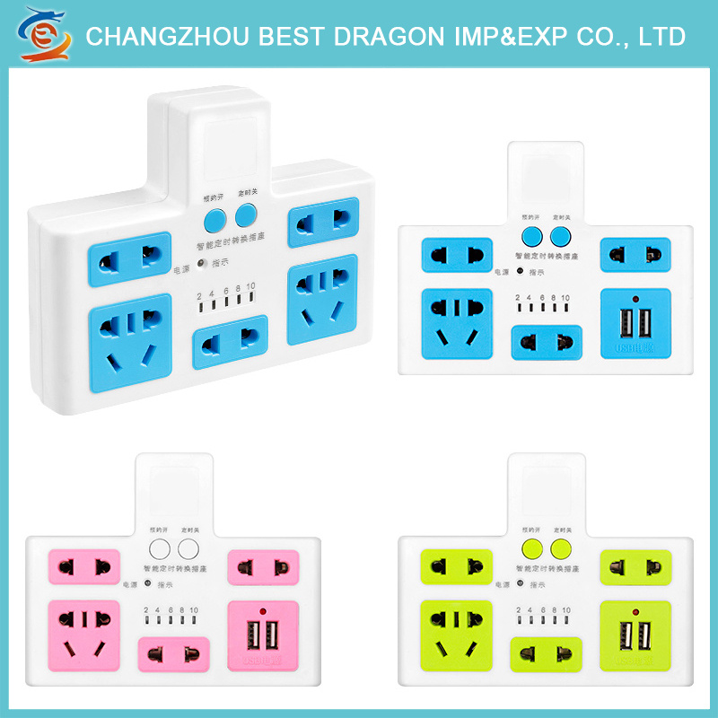 Regular Power Electric Socket Power Timing Converter Strip with USB