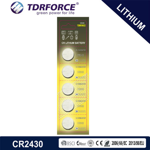 3V Non-Rechargeable Button Cell Lithium Battery with Ce for Toy (CR2430)