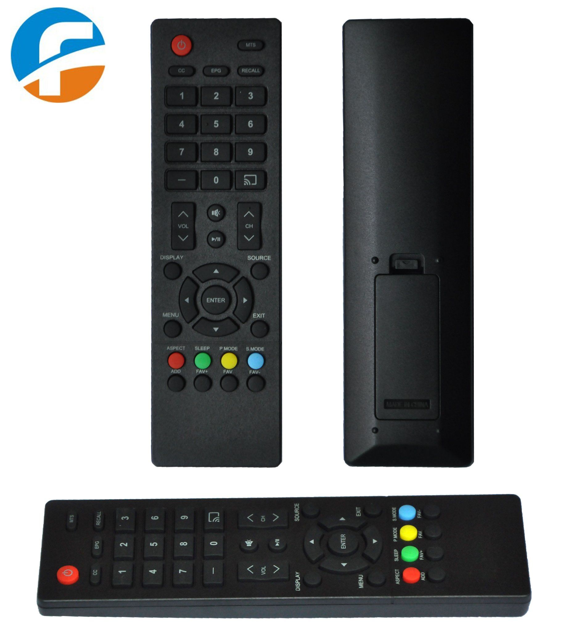 Infrared Remote Control (KT-1744) with Black Colour