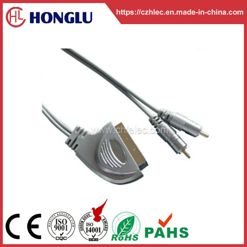 100% Tested High Quality Scart to 2 RCA Cable (SY105)