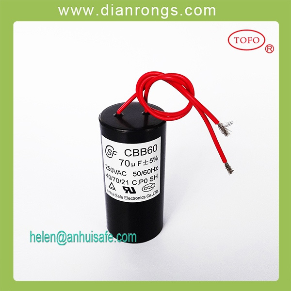 Screw Terminal Cbb60 Capacitor Air Conditioners 250VAC