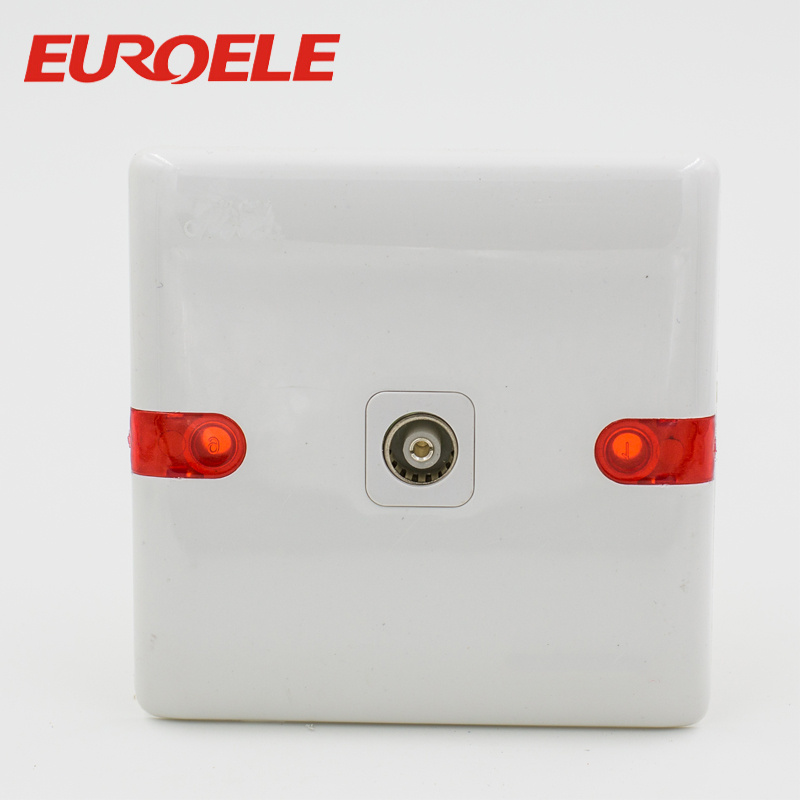 250V/10A 86*86mm ABS White Satellite TV Socket