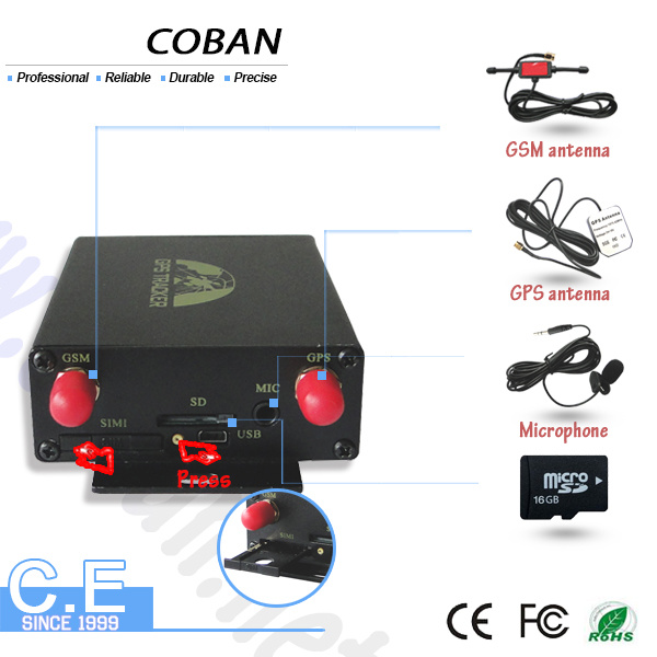 Dual SIM Card Veihcle Tracker GPS 105 with Temperature/Fuel Sensor