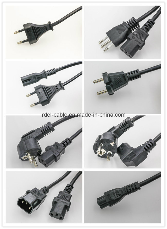 Power Extension Cables and Euro Power Cord with European Certificate, 16A Europe Power Cords with 2 Pin Plug