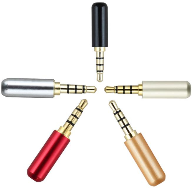Colorful Mini 3.5mm 4 Pole Jack Audio Connector Adapter Headphone Plug