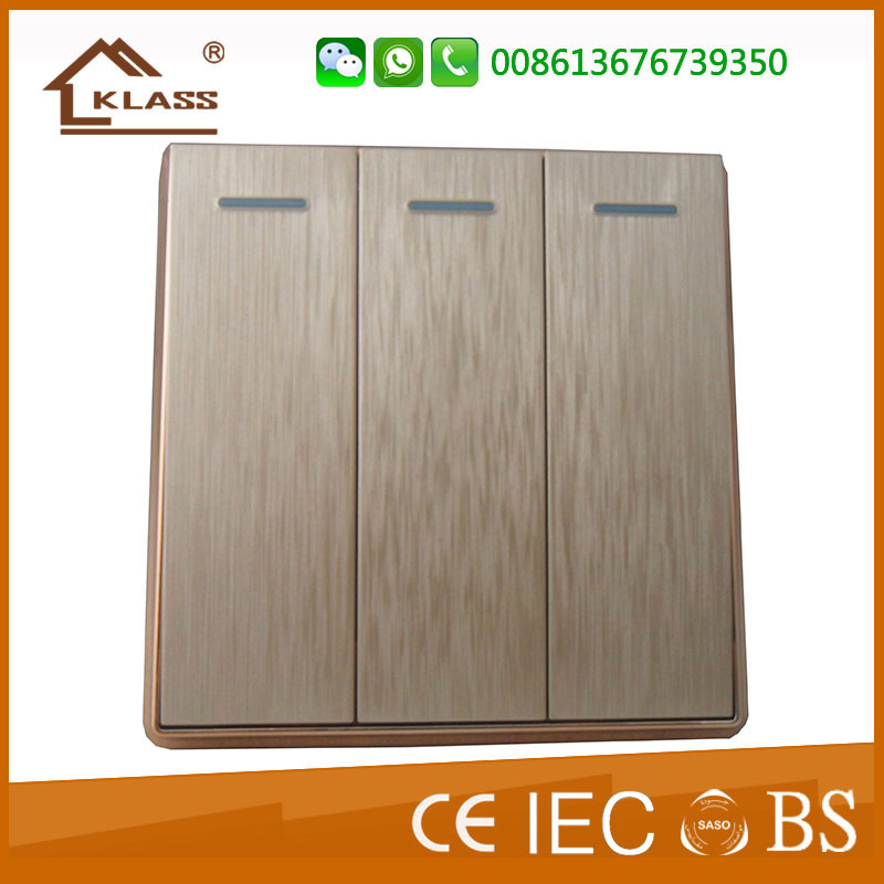 2017 New Good Price 86X86 3gang 3way Wall Switch