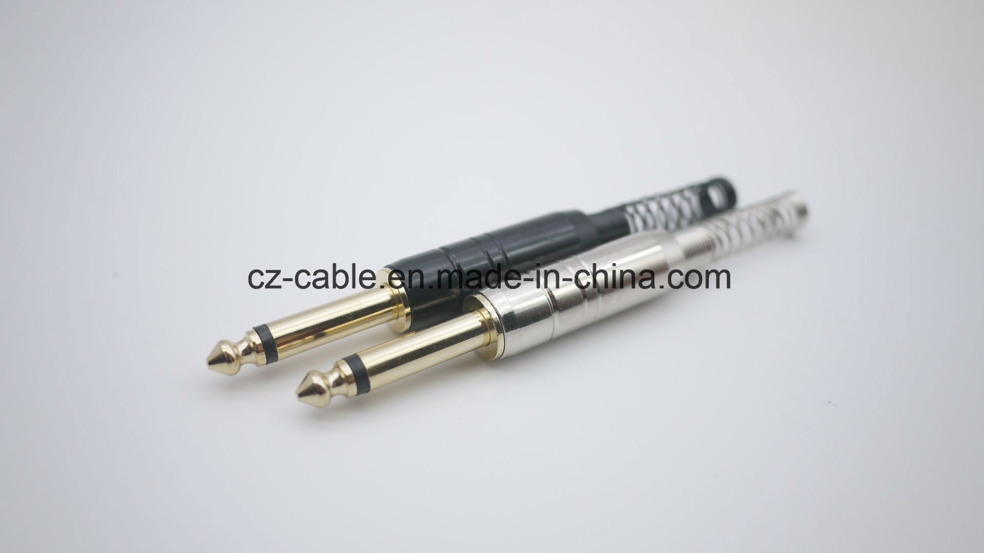 6.35mm Mono Plug with Spring, AV Cable Connector