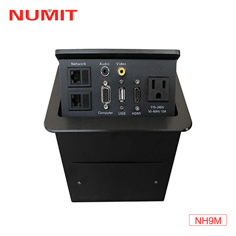 Hidden Desktop Interconnect Socket for Conference Table and Hotel Desk