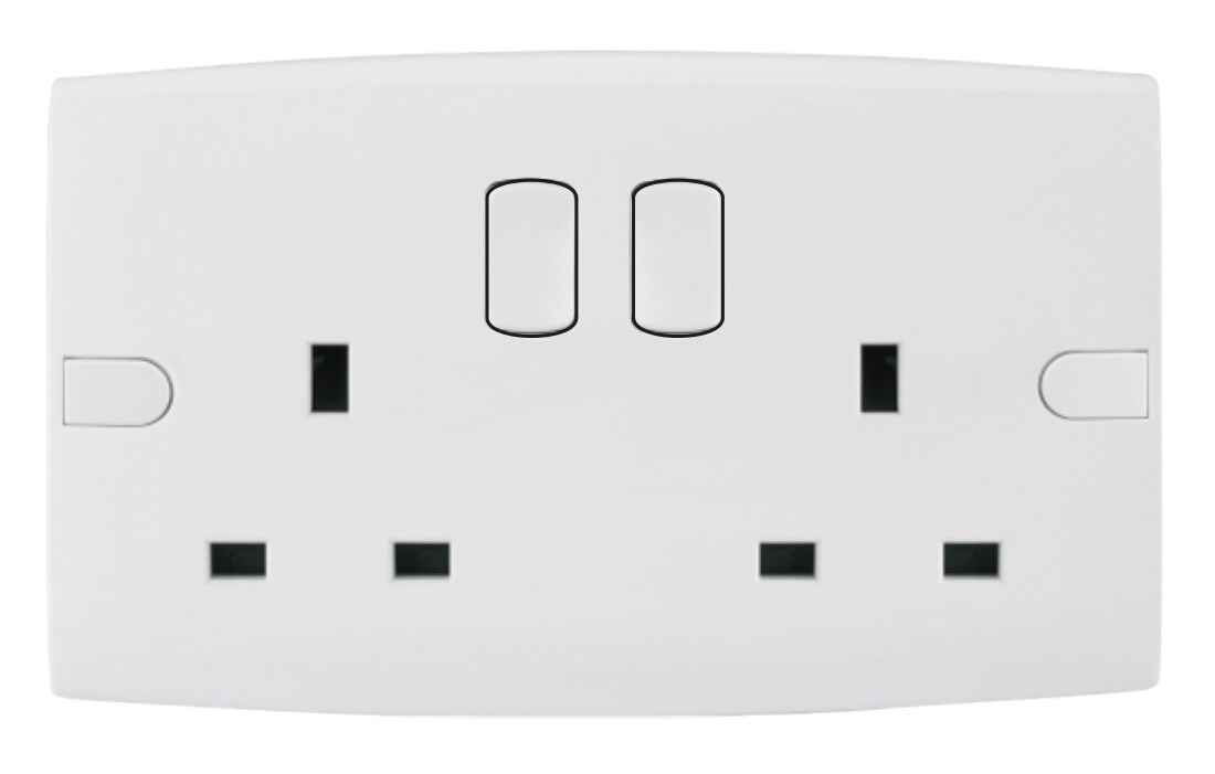 Fashionable and Classic Design BS Double 13A Switched Socket